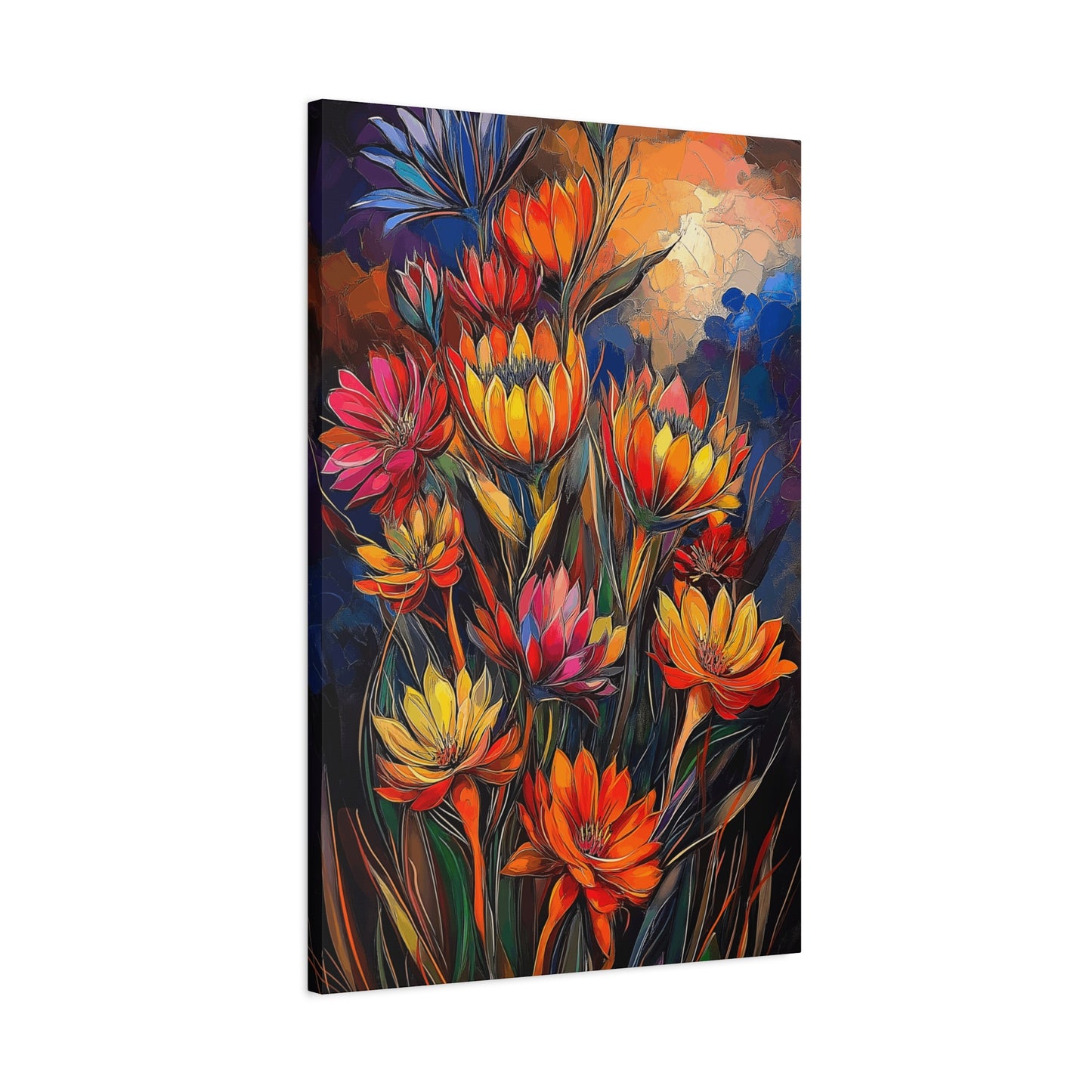 Vibrant Floral Canvas Wall Art - Perfect for Home Decor and Gifting