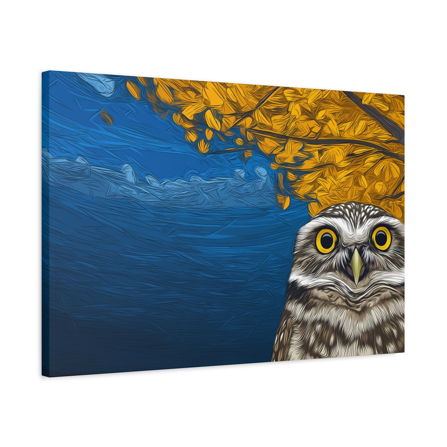 Canvas Print - Burrowing Owl in Aspen Tree