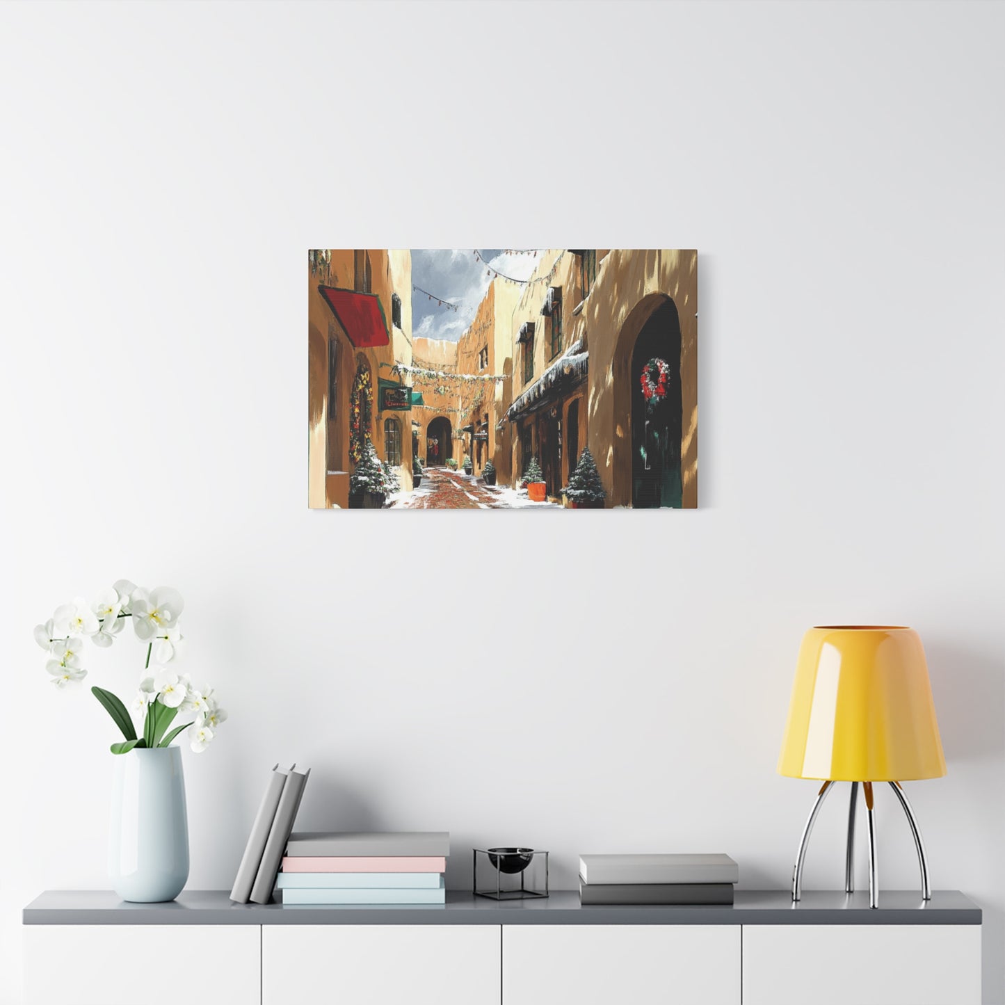 Canvas Wall Art - Santa Fe Winter Christmas Alley 22