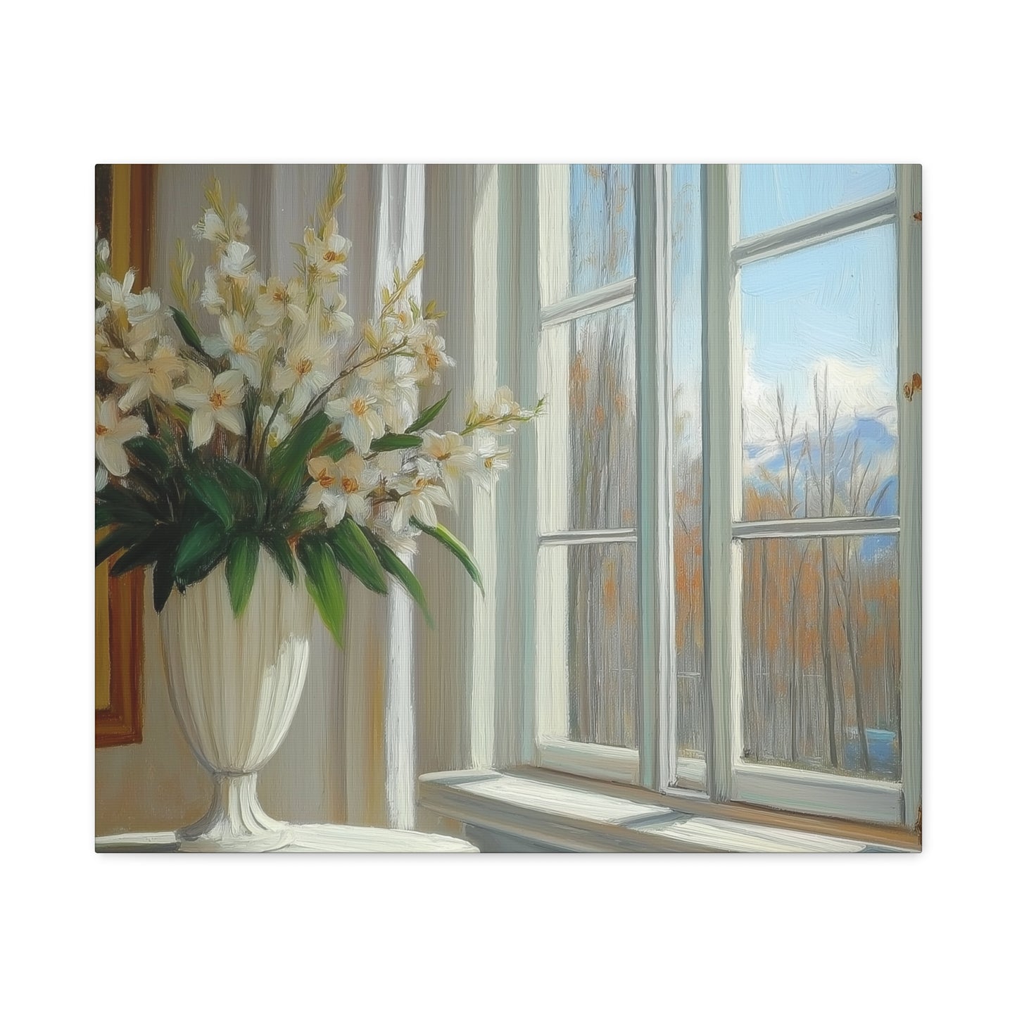 Serene Floral Canvas Wall Art - Chic Home Decor for Tranquil Spaces