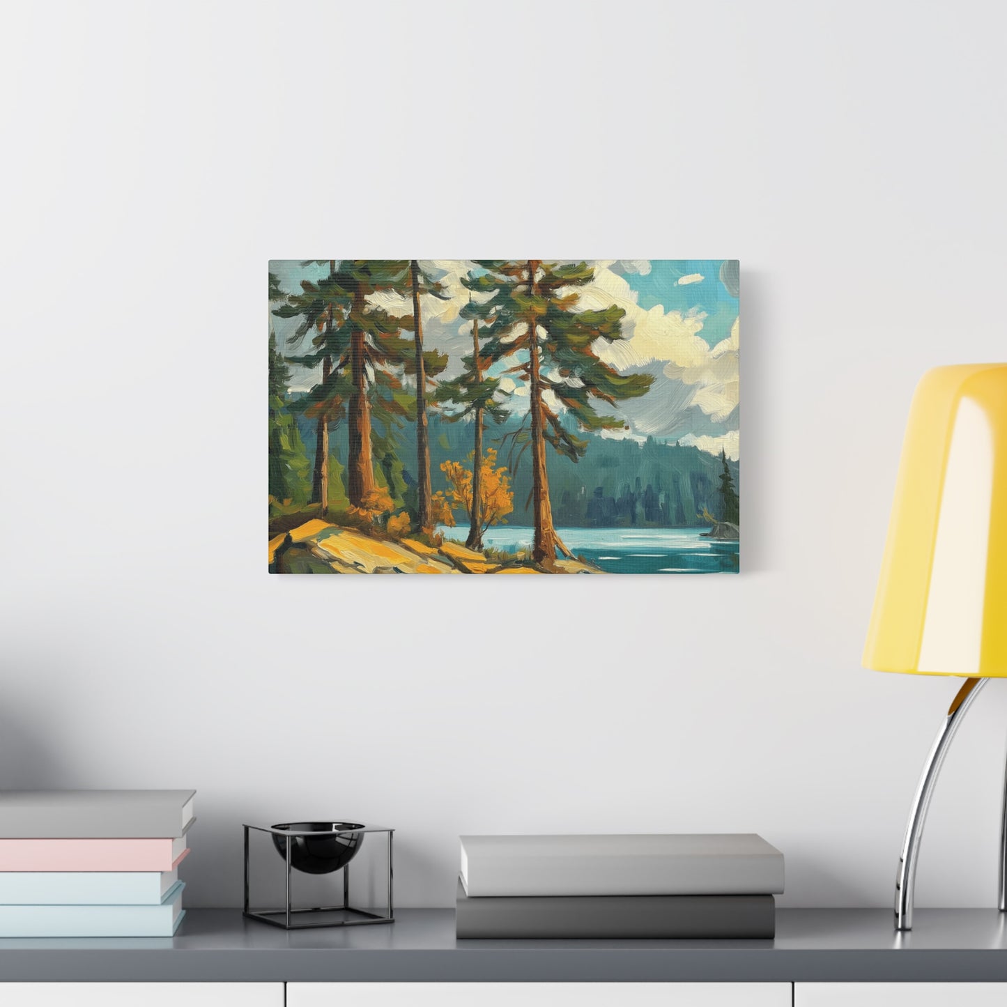 Pine Trees at High Mountain Lake
