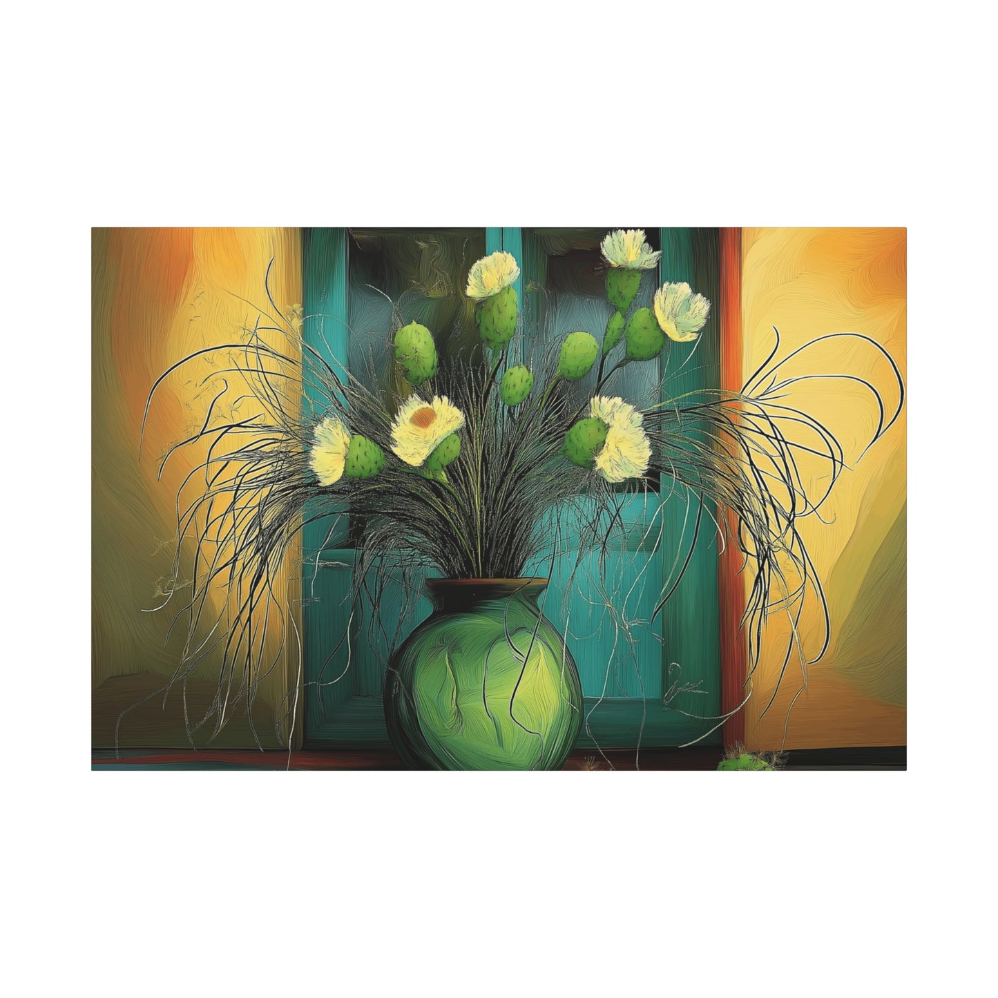 Vibrant Cactus Flower Canvas Print - Stretched Wall Art for Home Decor