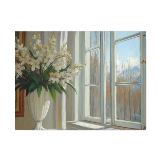 Serene Floral Canvas Wall Art - Chic Home Decor for Tranquil Spaces