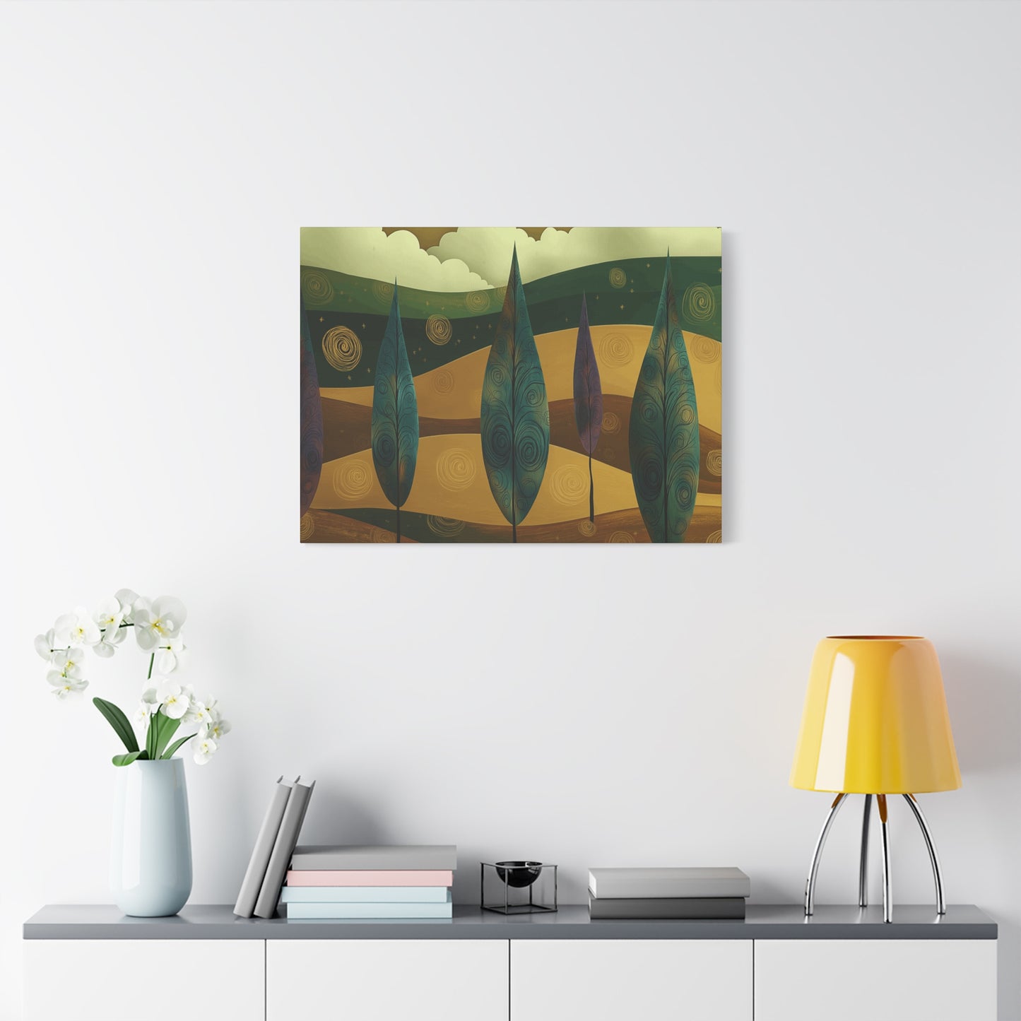 Serene Trees Abstract Canvas Wall Art