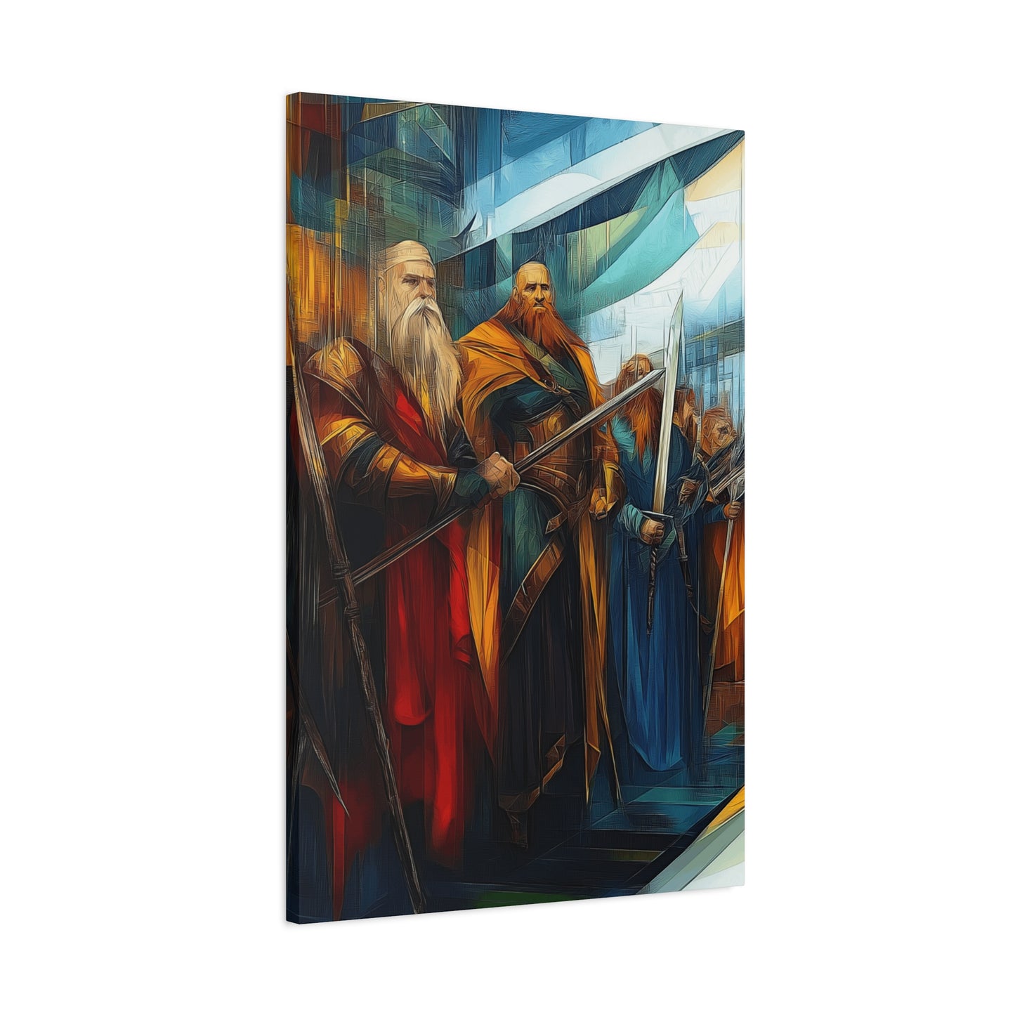 Epic Fantasy Art Canvas Print - Stretched 1.25" Wall Decor Featuring Legendary Warriors