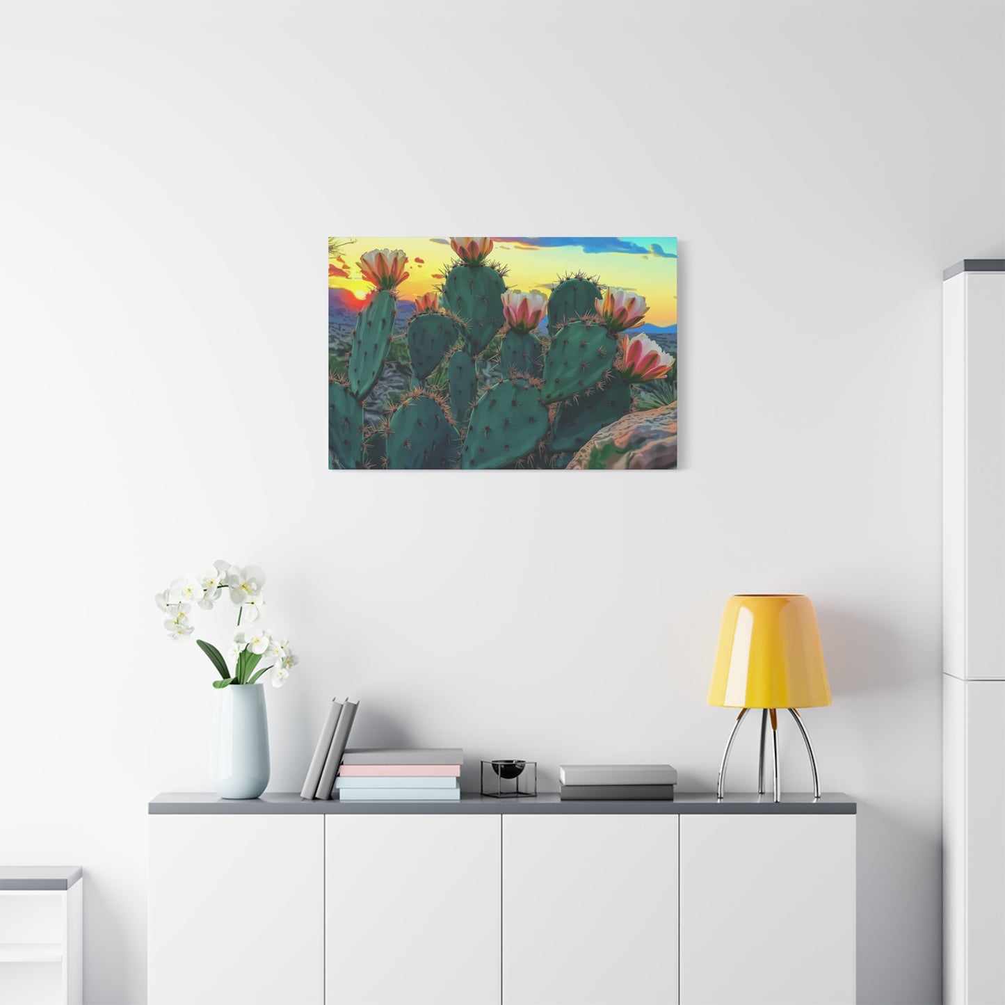 Canvas Print - Prickly Pear Blooming Vista 1 - Matte, Stretched