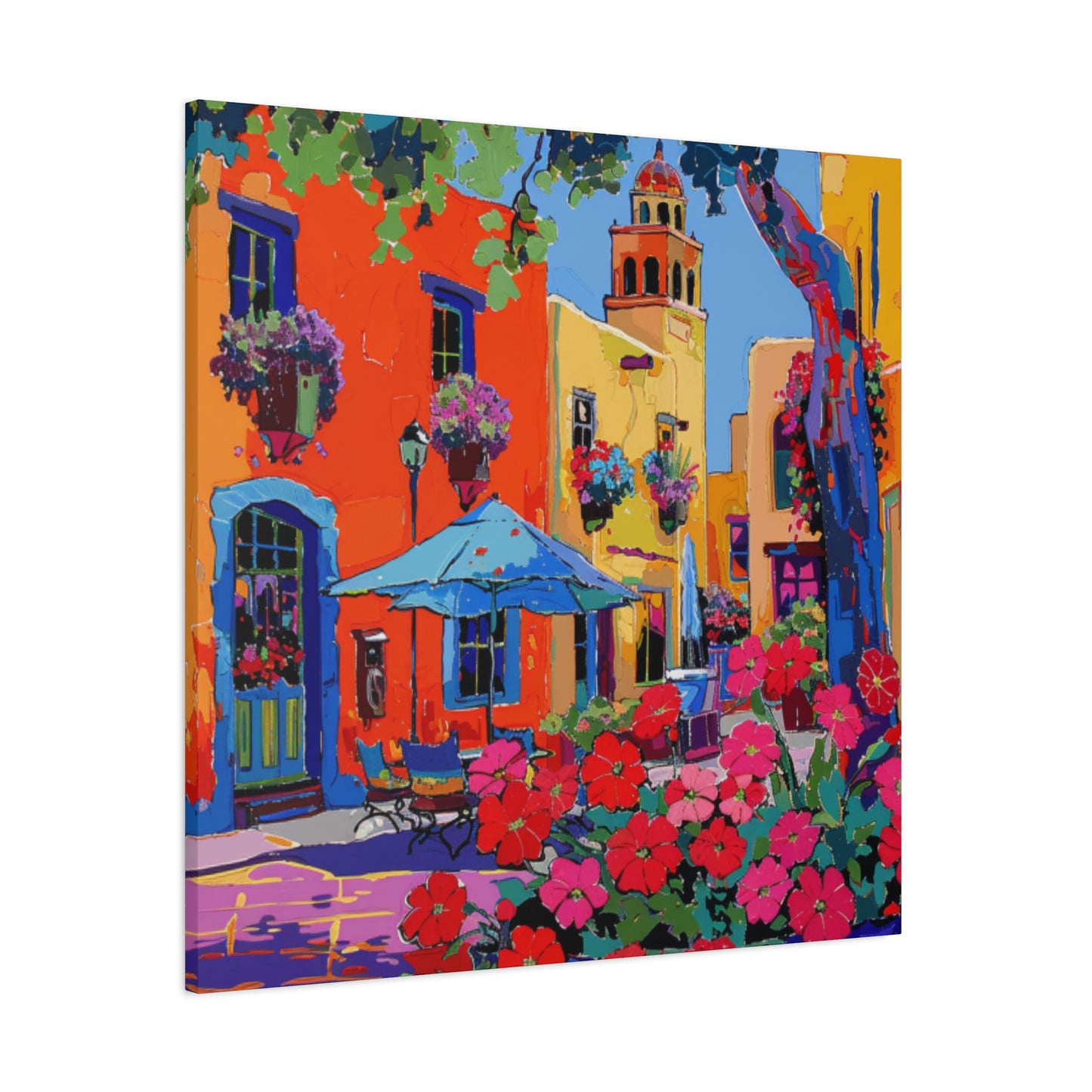 Canvas Print Santa Fe Festive Street Scene