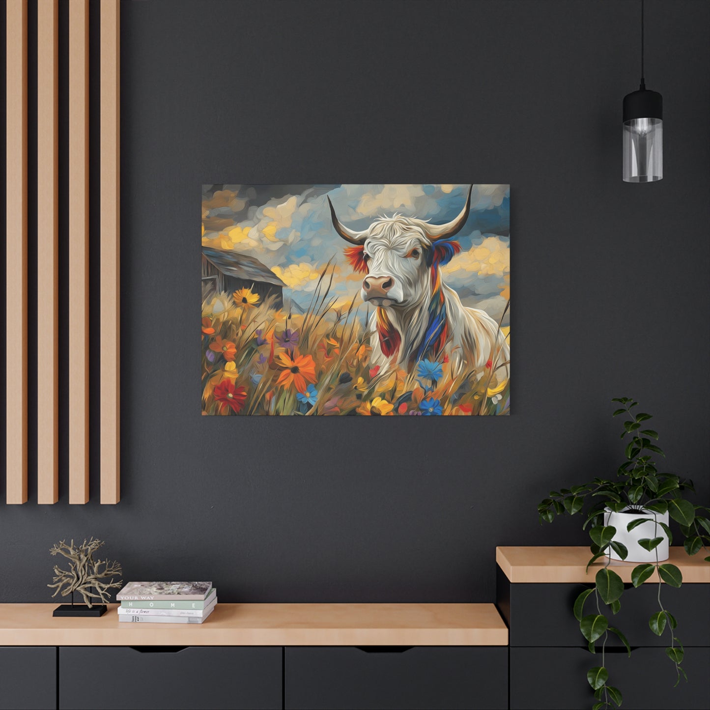Colorful Cow Canvas Wall Art - Farmhouse Decor