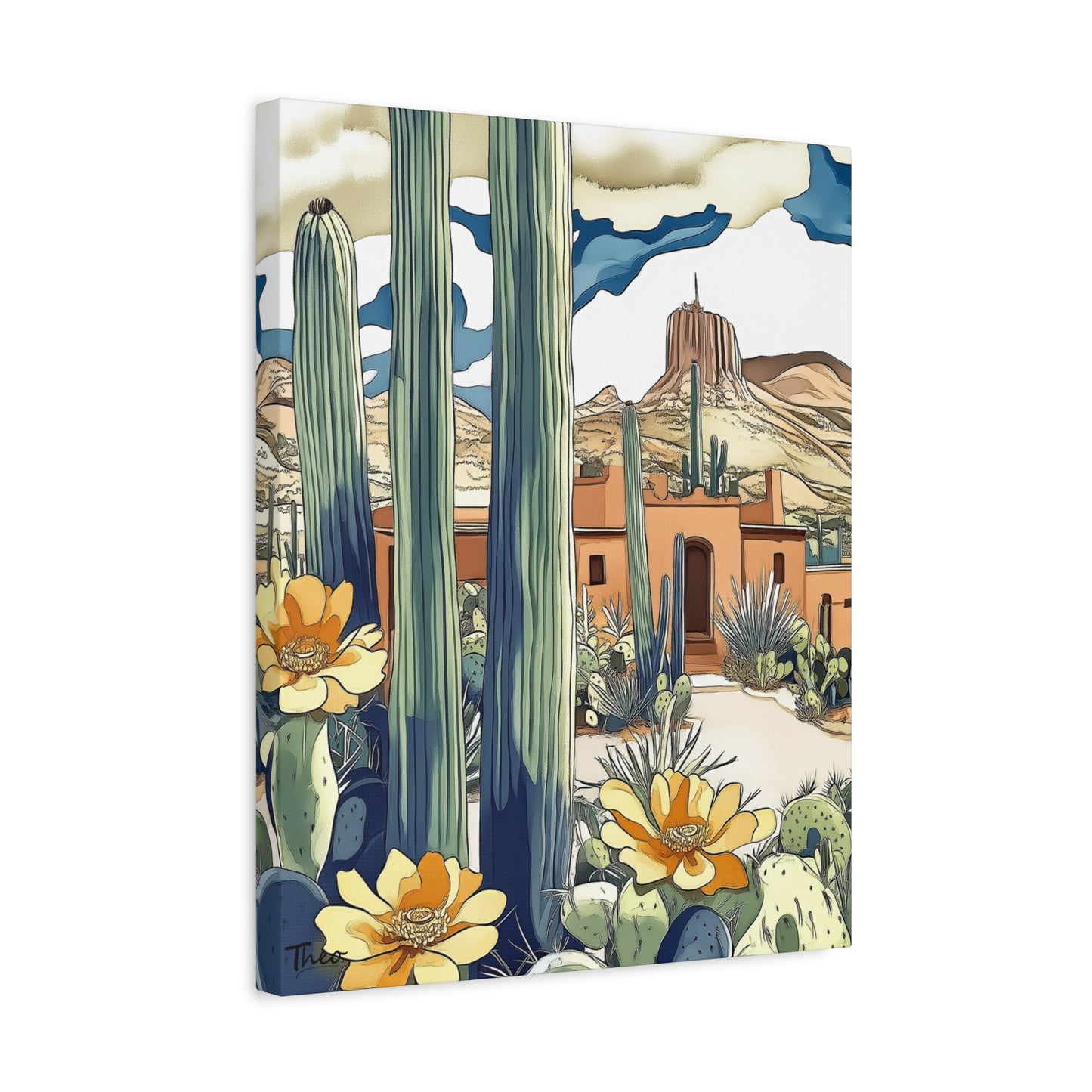 Desert Rose Canvas Art Print | Bohemian Home Decor | Southwestern Wall Art