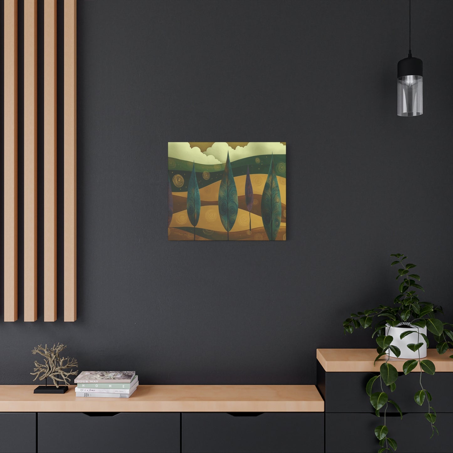 Serene Trees Abstract Canvas Wall Art