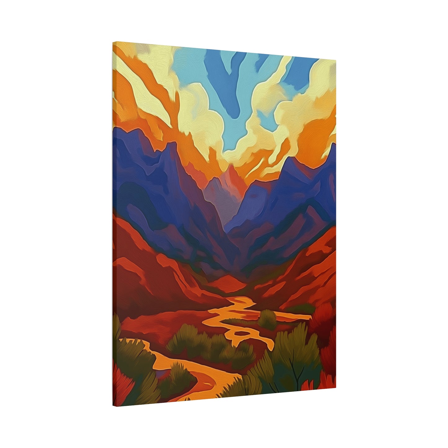 Vibrant Mountain Sunset Landscape-Where are we 2