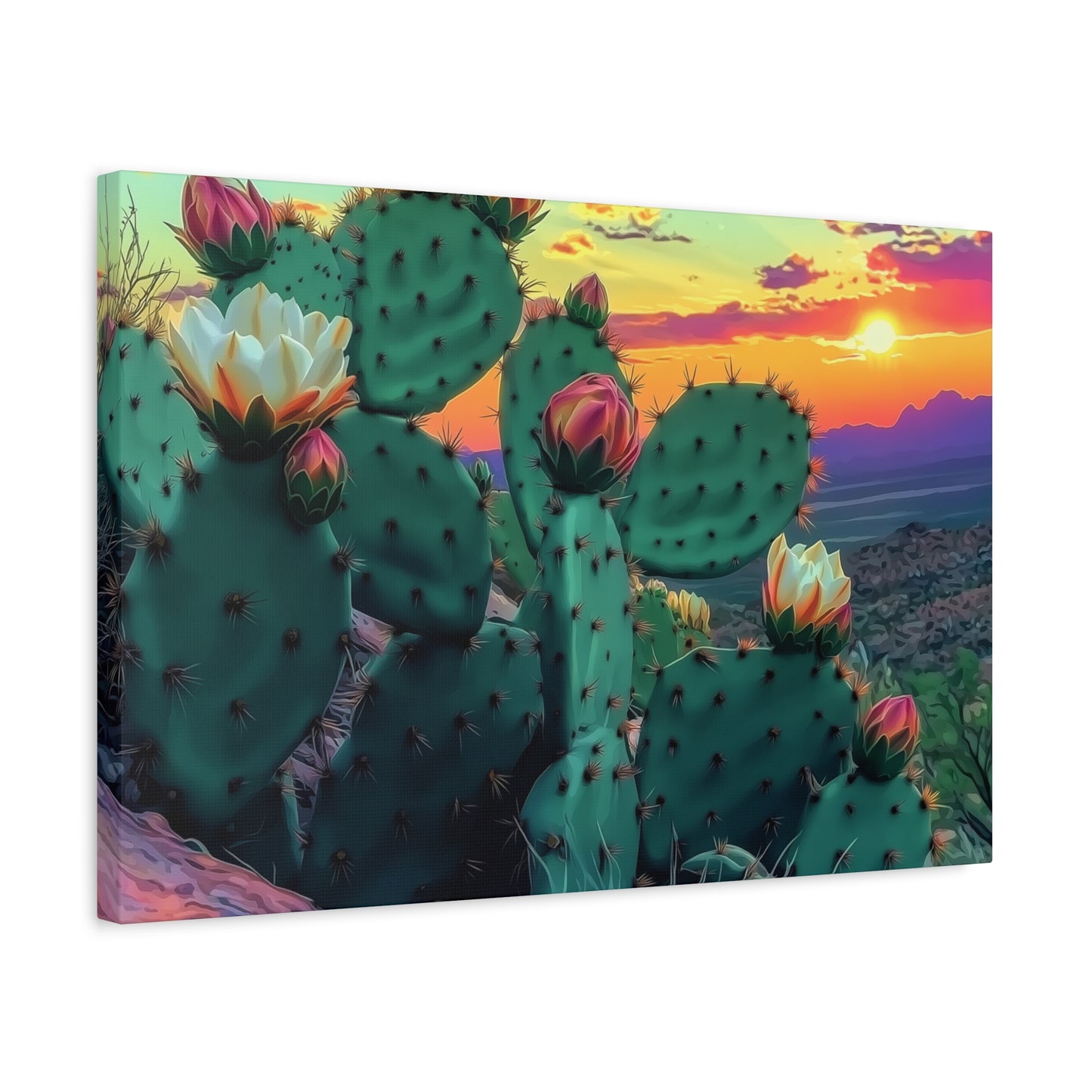 Canvas Print - Prickly Pear Blooming Vista 3
