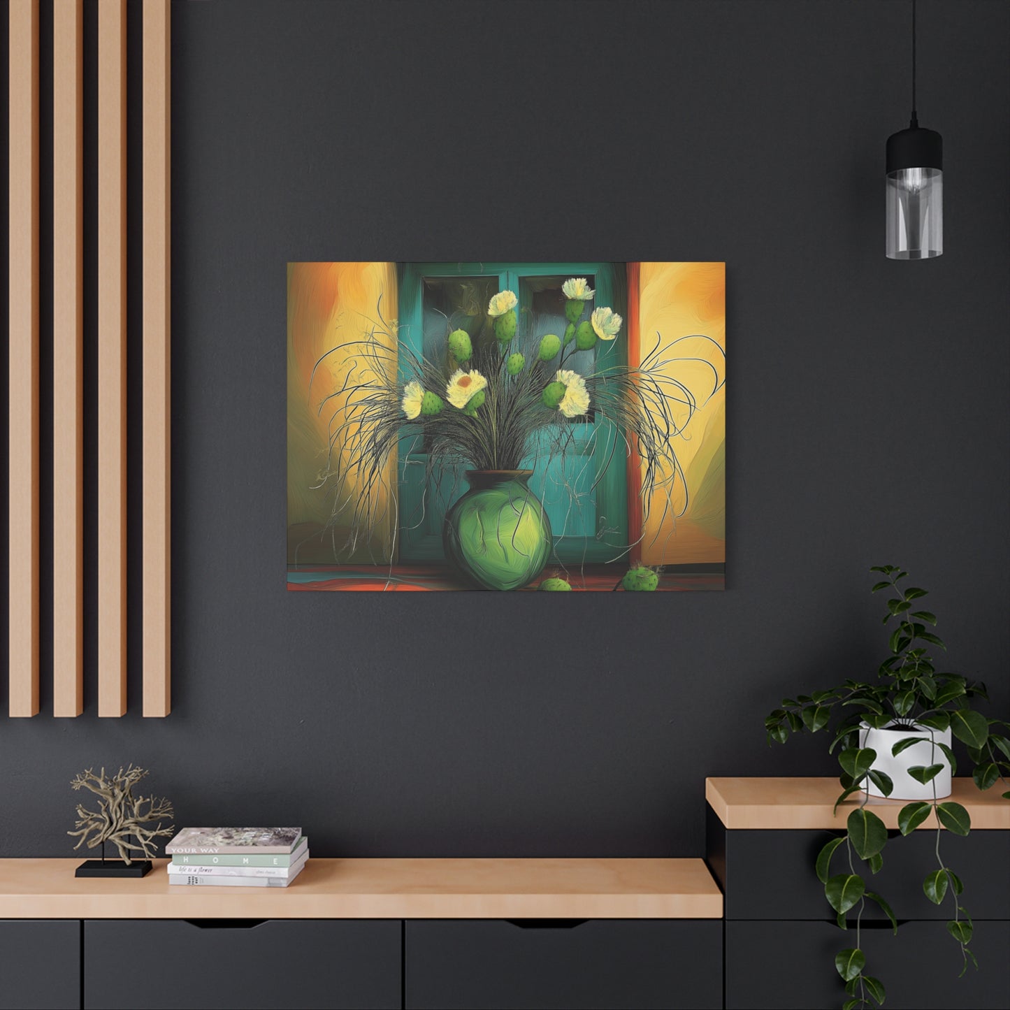 Vibrant Cactus Flower Canvas Print - Stretched Wall Art for Home Decor