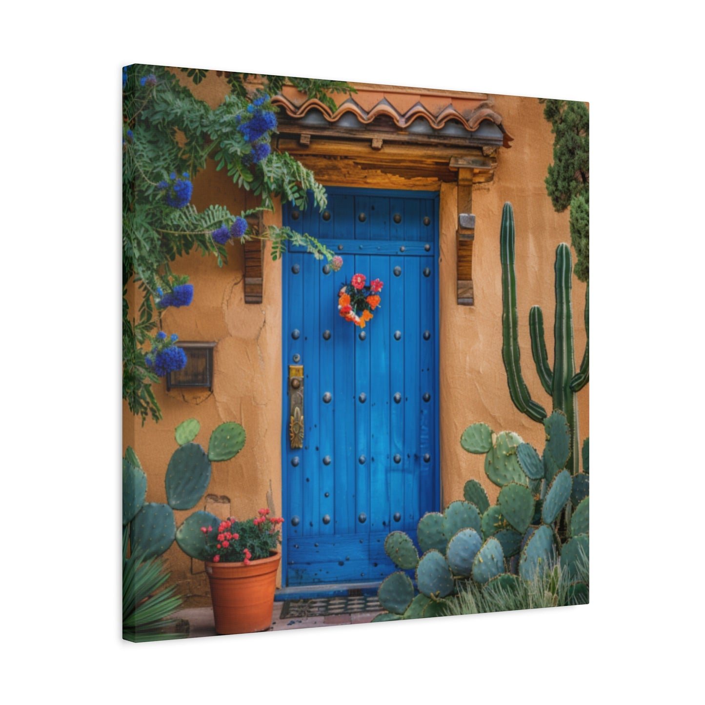 Canvas Wall Art - Santa Fe Door Blue Design