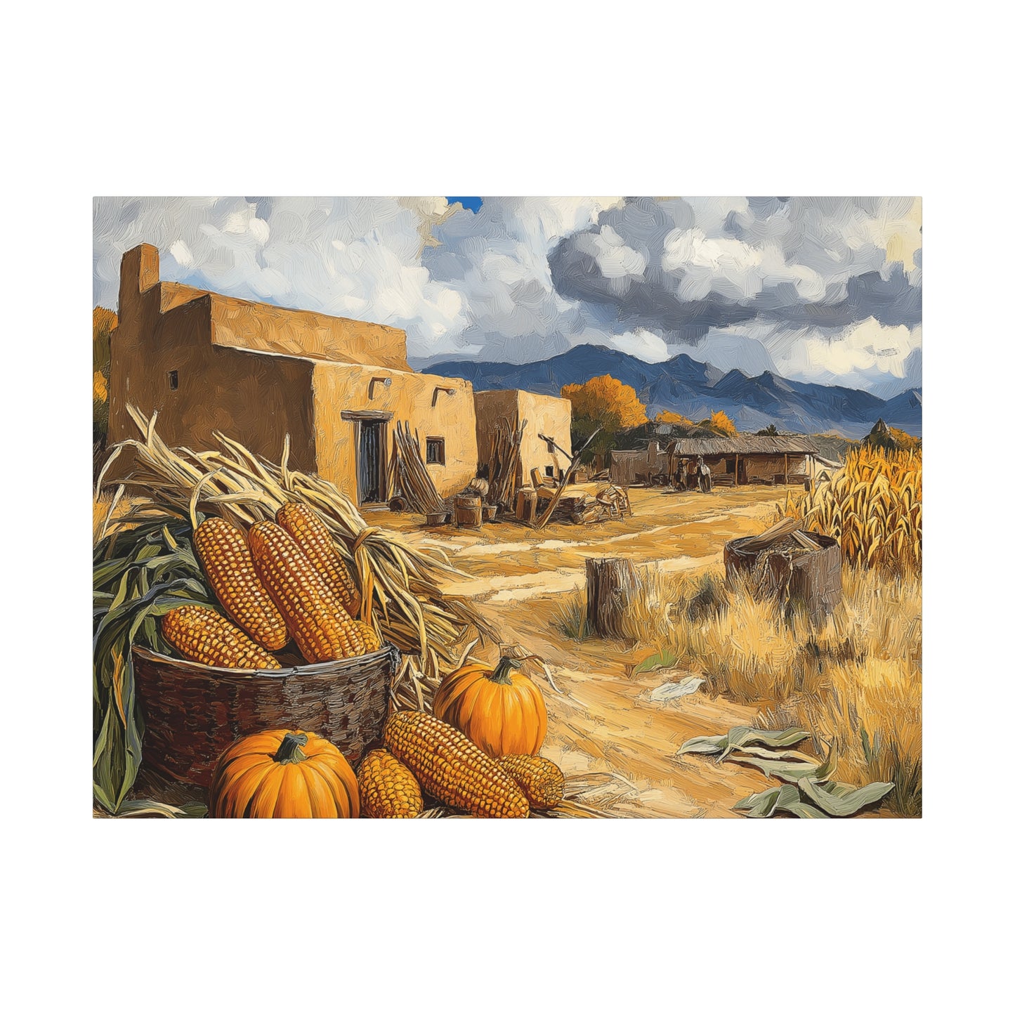 Harvest Landscape Canvas Print - Rustic Fall Decor for Home