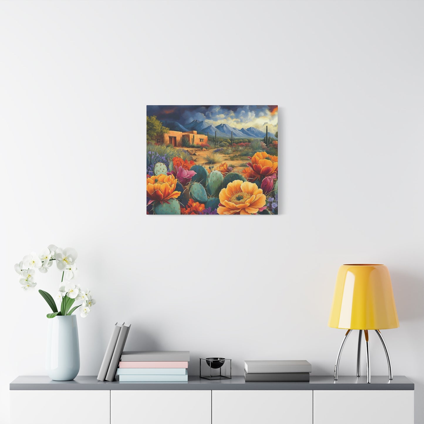 Desert Bloom Canvas Art - Vibrant Southwest Landscape