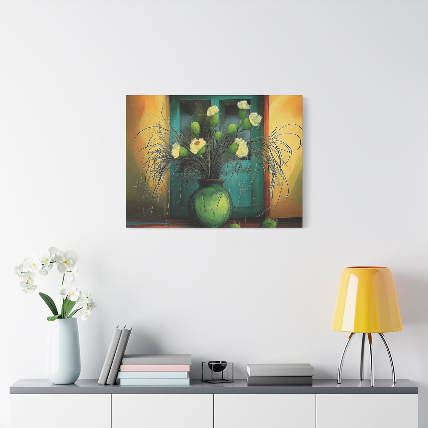 Vibrant Cactus Flower Canvas Print - Stretched Wall Art for Home Decor