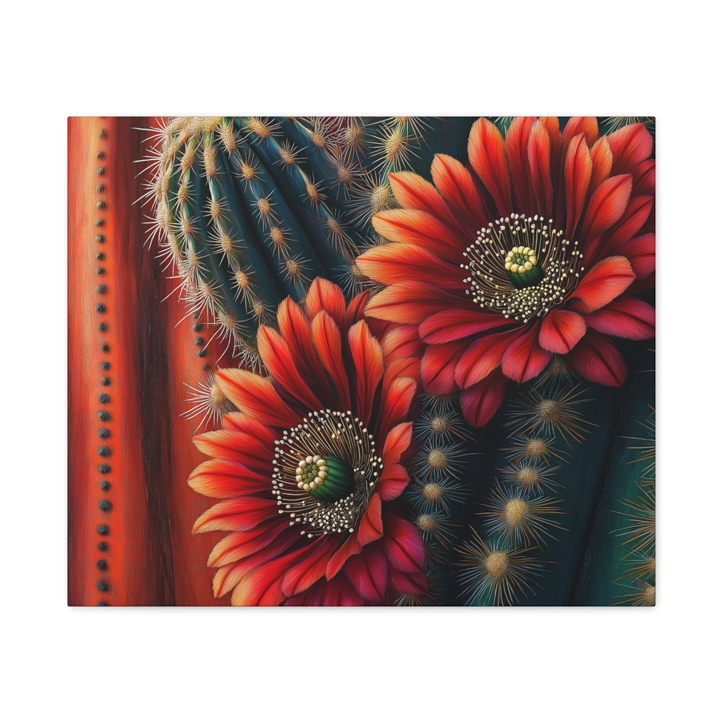Canvas Print Santa Fe Cacti Flower Up Close 2