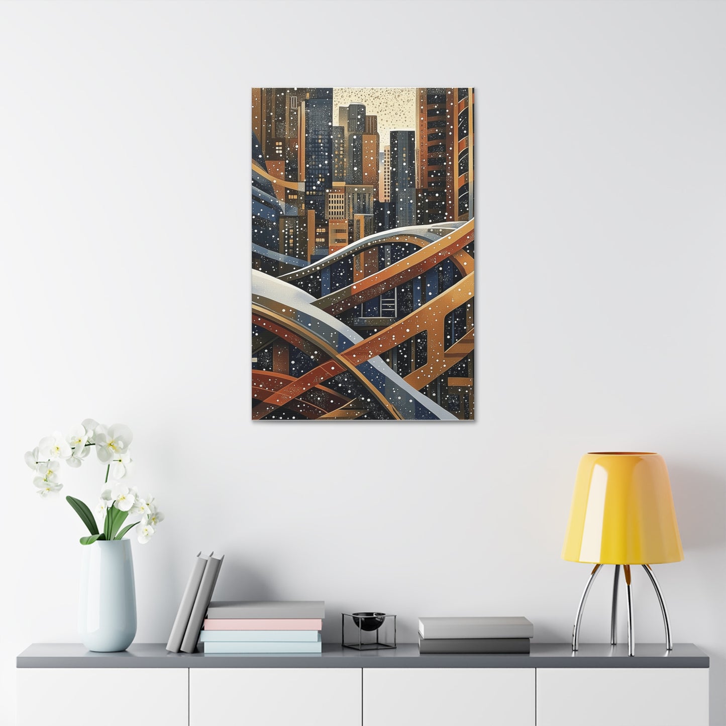 Urban Snowfall Canvas Art - Stretched Wall Decor 1.5 in. depth