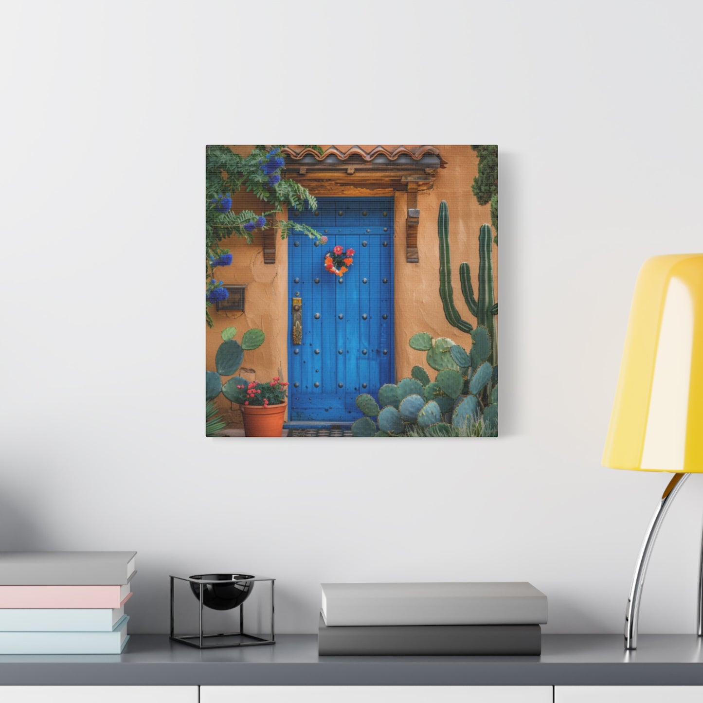 Canvas Wall Art - Santa Fe Door Blue Design