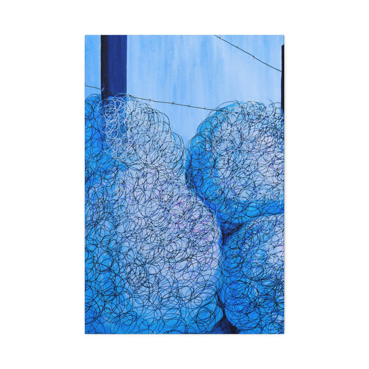 Canvas Art, Blue Swirl Tumbleweeds X1 depth 1.5 in