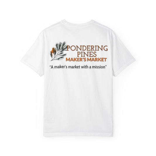 Pondering Pines Artisan T-Shirt - Nature-Inspired Design for Market Lovers