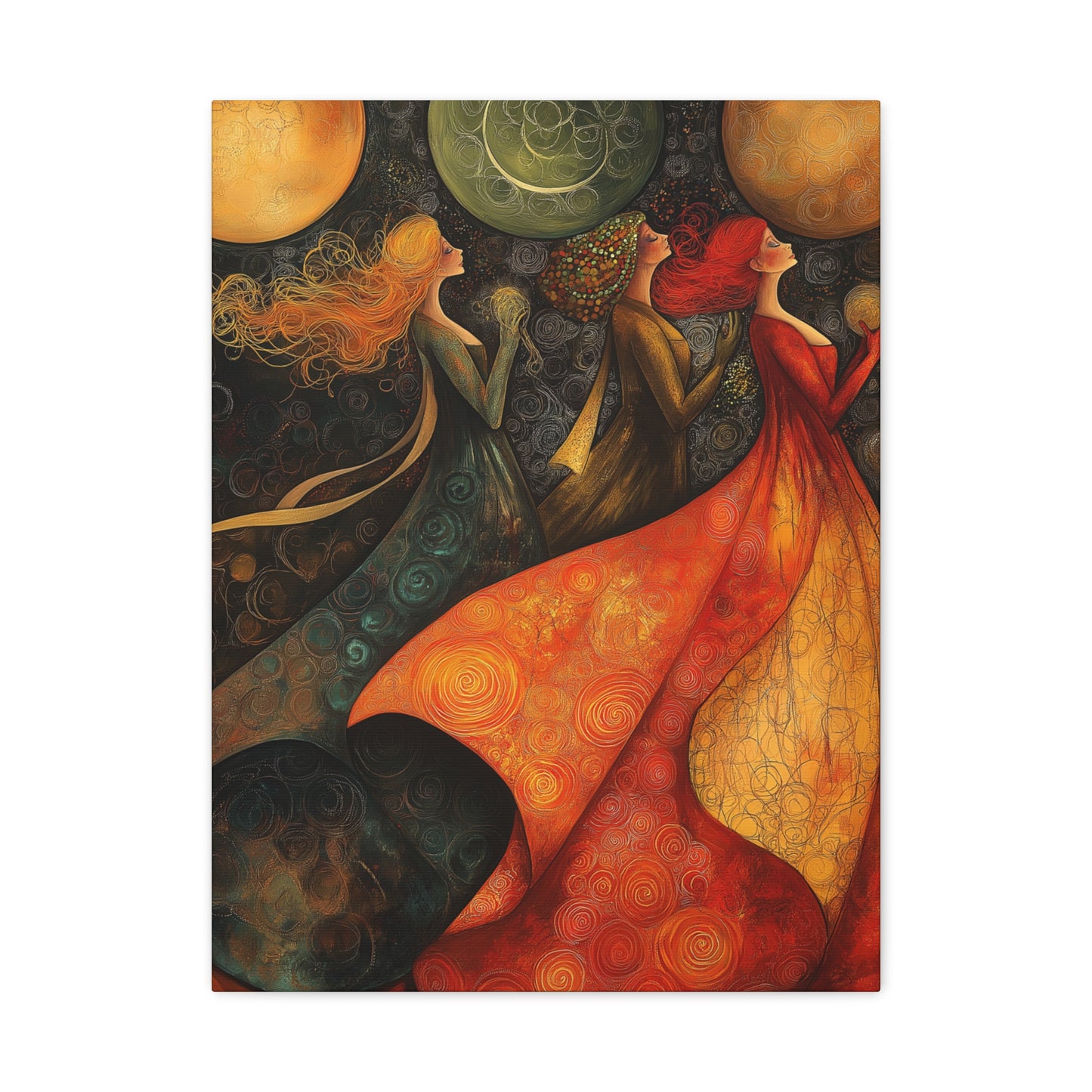 Elegant Women Art Canvas Print - Colorful Abstract Wall Decor