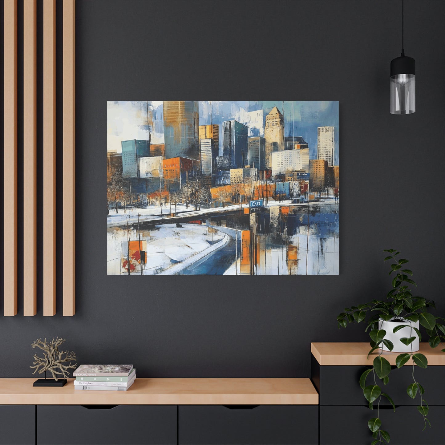 Urban Landscape Matte Canvas Wall Art - Modern Cityscape Decor