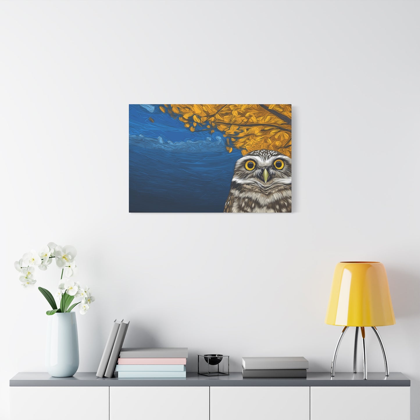 Canvas Print - Burrowing Owl in Aspen Tree