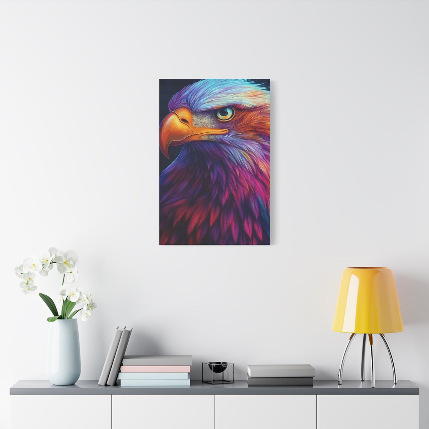 Vibrant Eagle Canvas Wall Art - Colorful Wildlife Decor