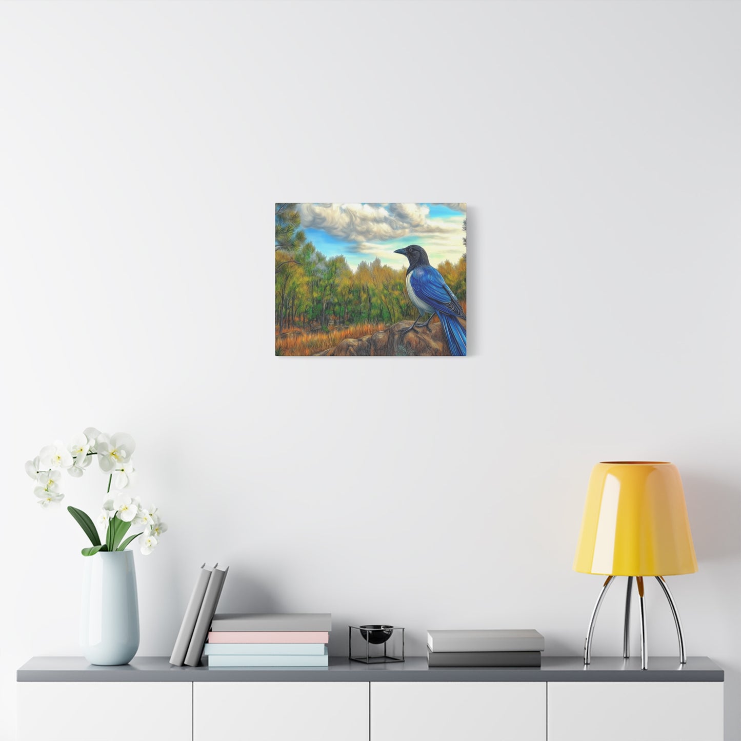 Canvas Print Blue Jay in Forest