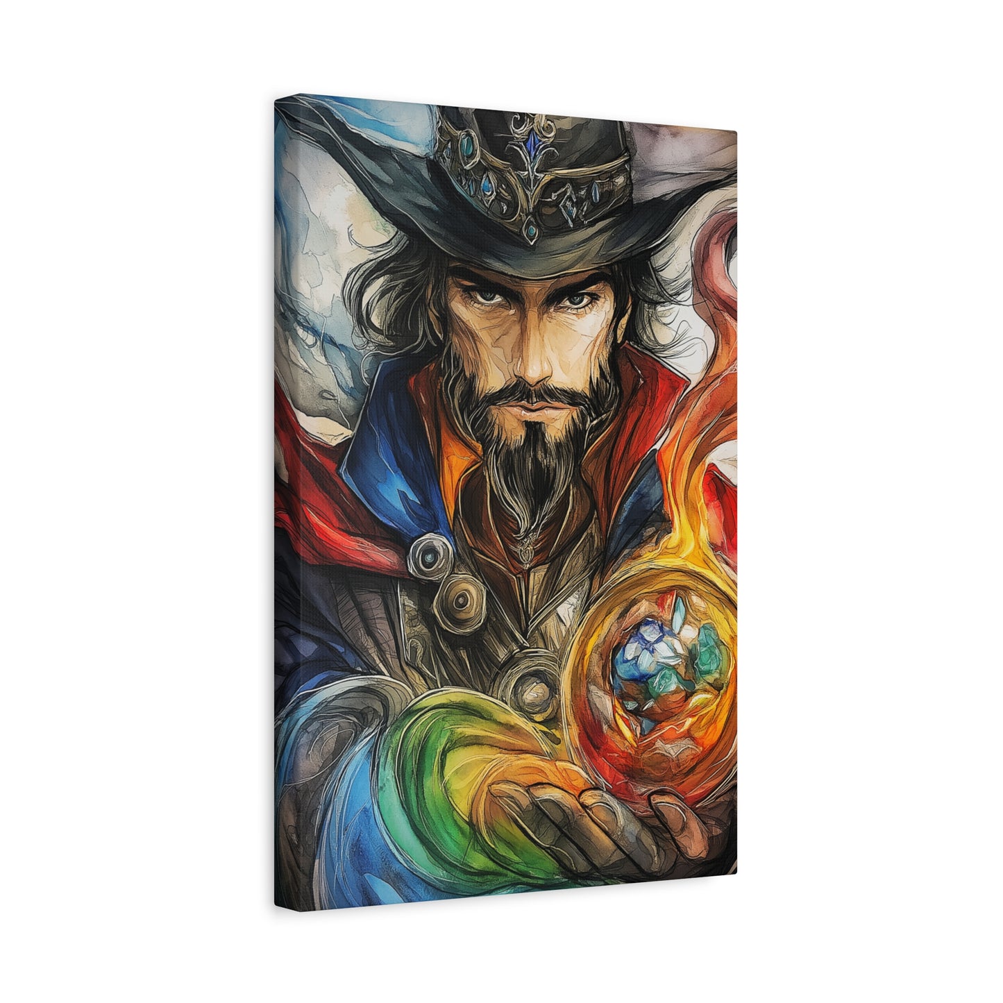 Mystical Wizard Canvas Art - Fantasy Home Decor for Magic Lovers