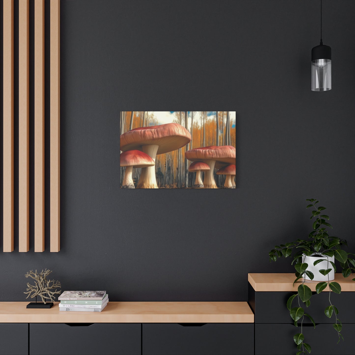 Canvas Print - Mushrooms and Trees Nature Scene