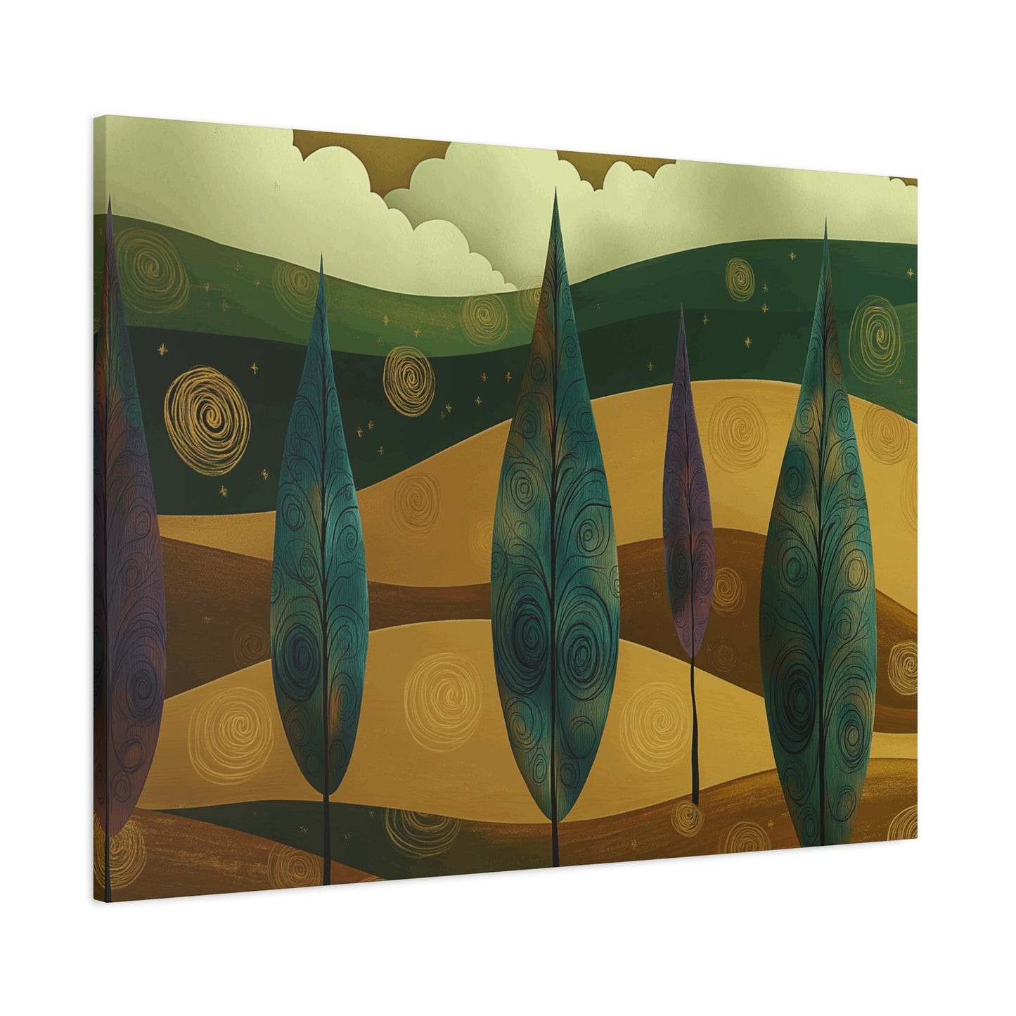 Serene Trees Abstract Canvas Wall Art