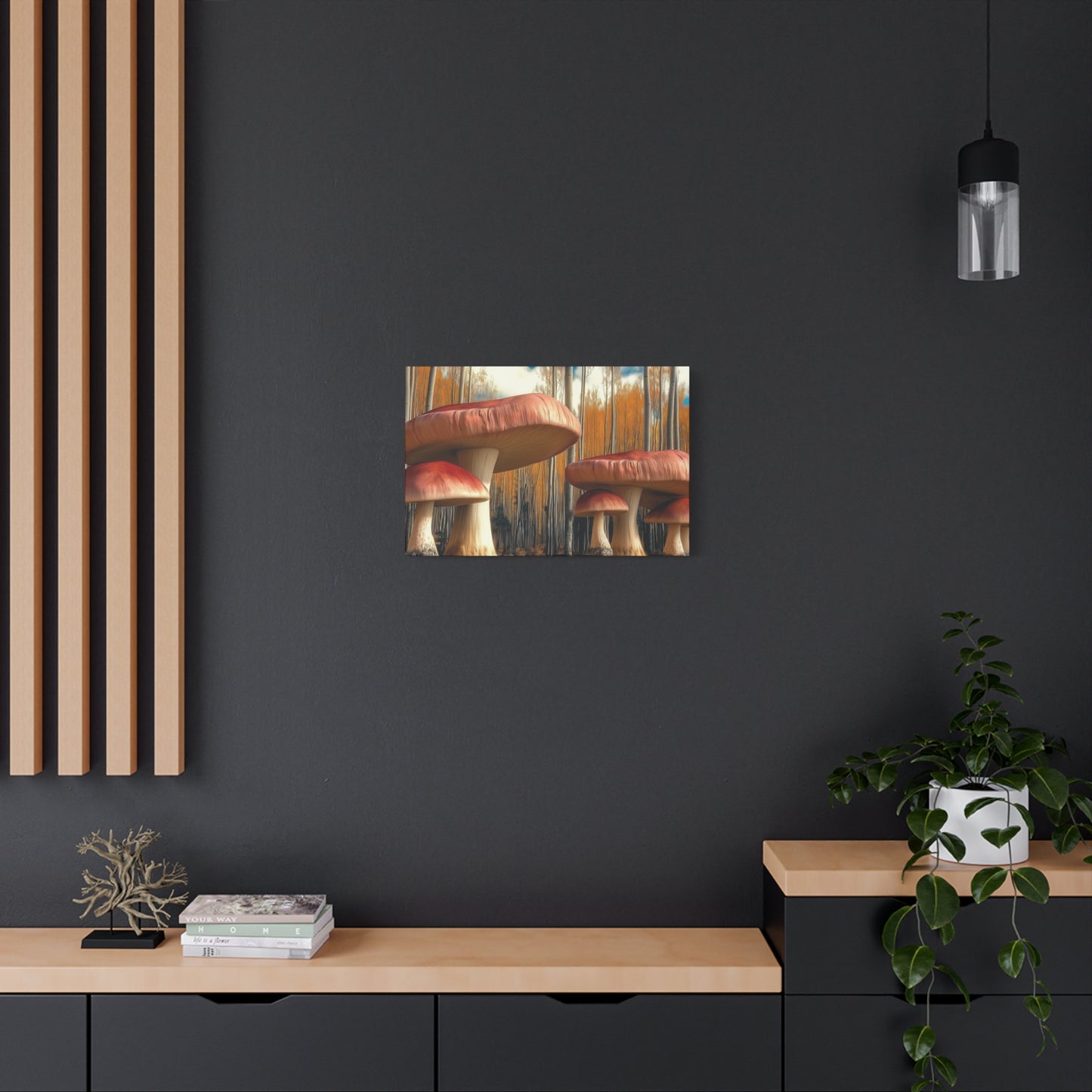Canvas Print - Mushrooms and Trees Nature Scene