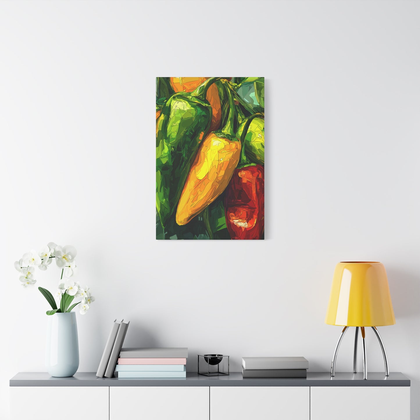 Canvas Print - Colorful Chili Peppers Design