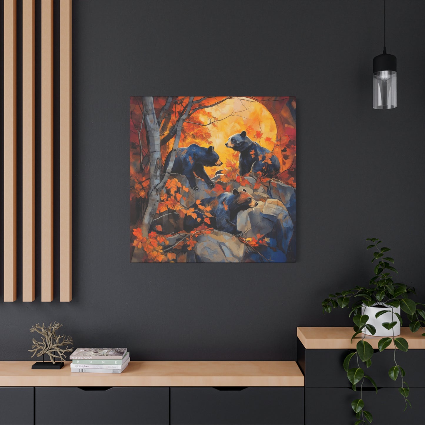 Canvas Print - Three Bears and the Moon