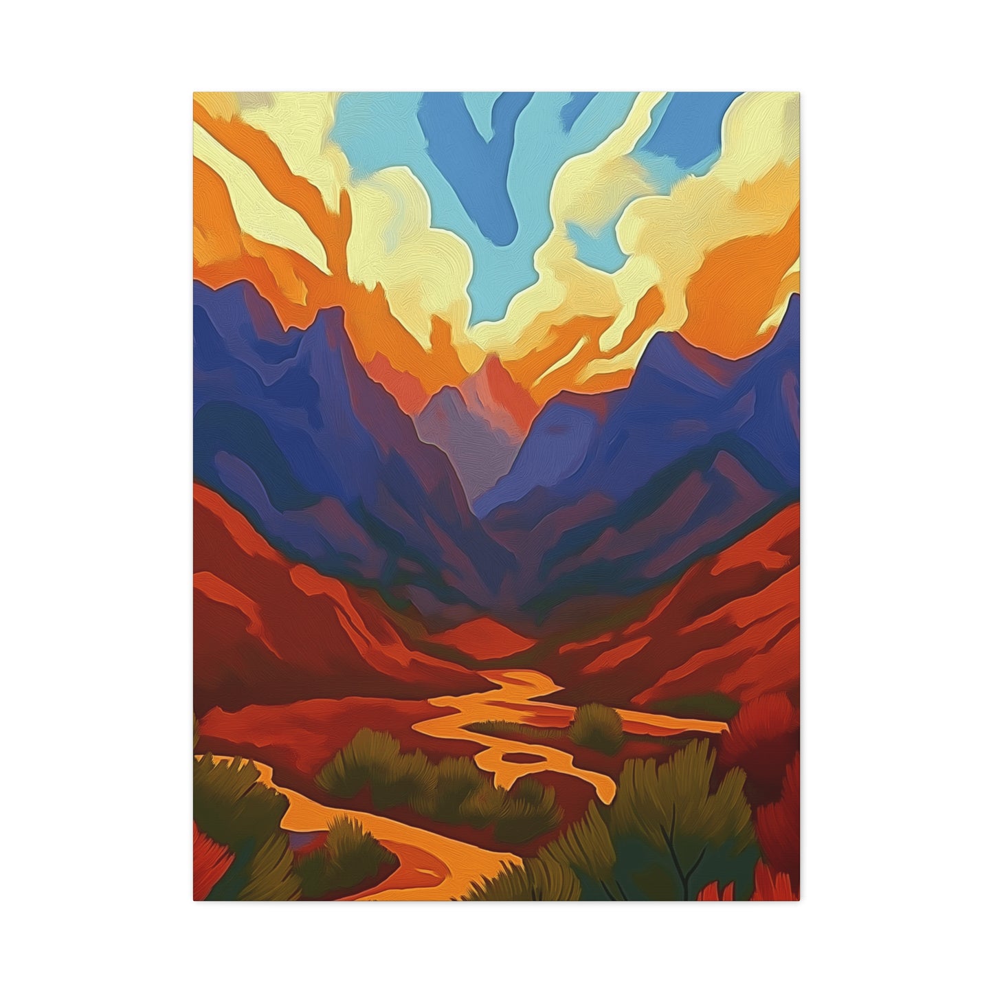 Vibrant Mountain Sunset Landscape-Where are we 2