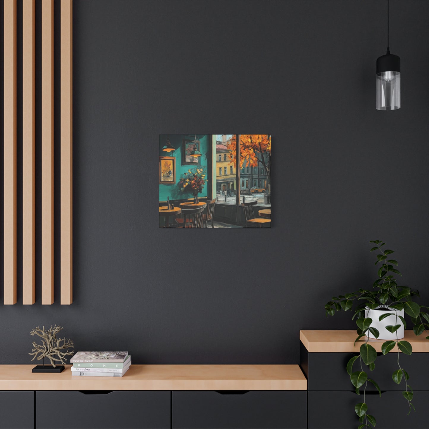 Autumn Café Wall Art Print - Stretched Matte Canvas (1.25")