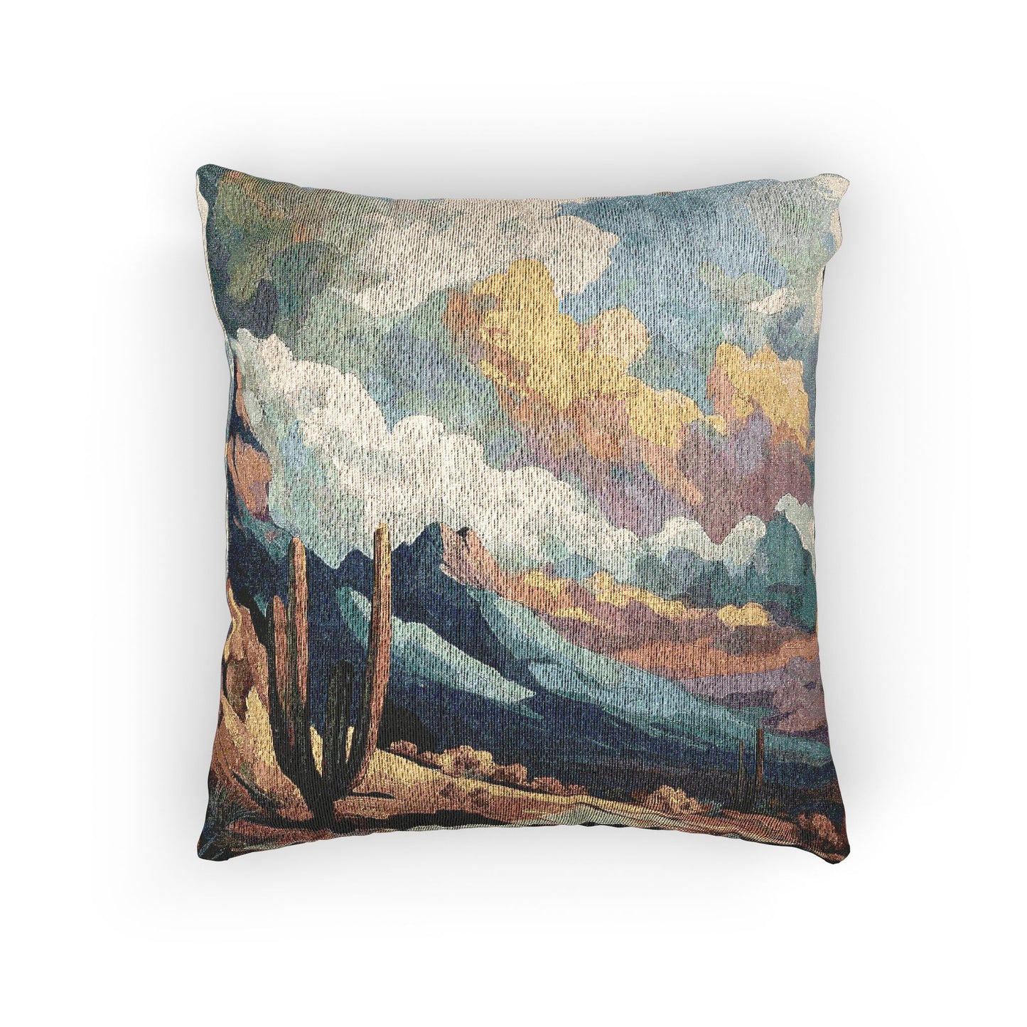 Desert Landscape Woven Pillow - Boho Home Decor