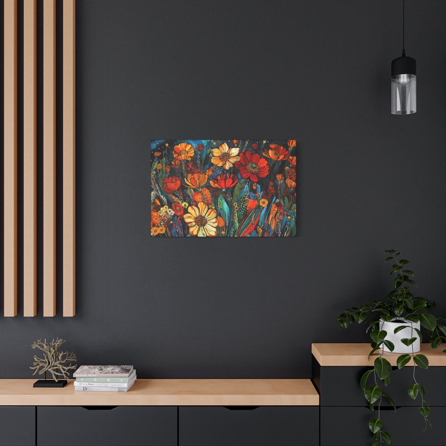 Canvas Wall Art - Cacti Flower Frenzy 1