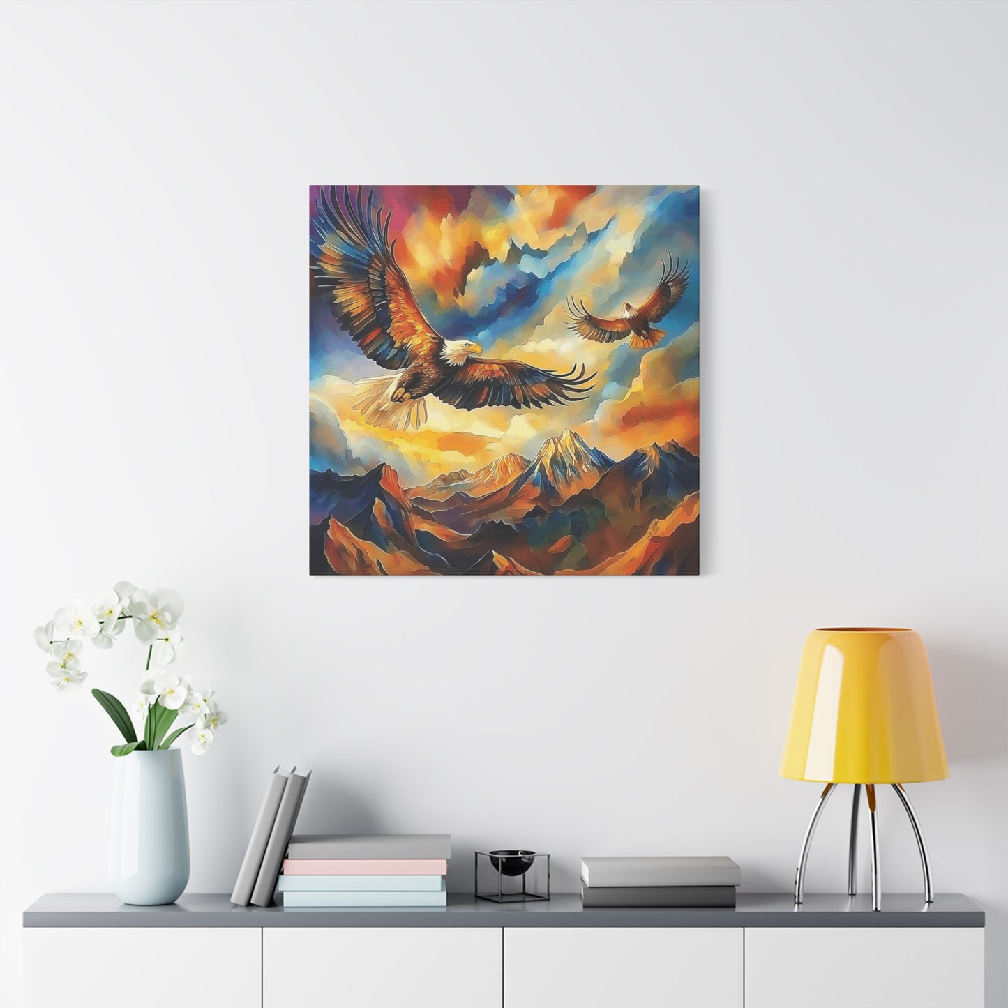 Majestic Eagle Canvas Art – Vibrant Stretched Wall Decor for Nature Lovers