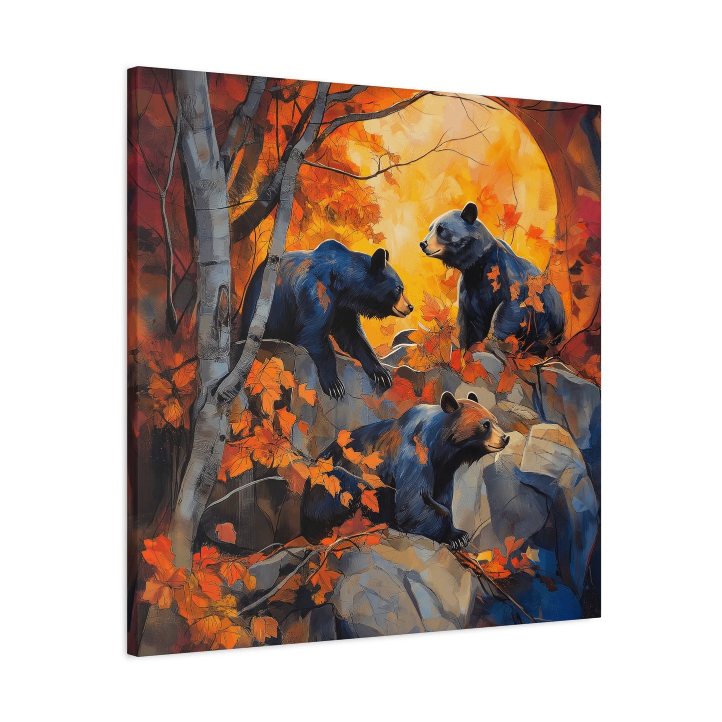Canvas Print - Three Bears and the Moon