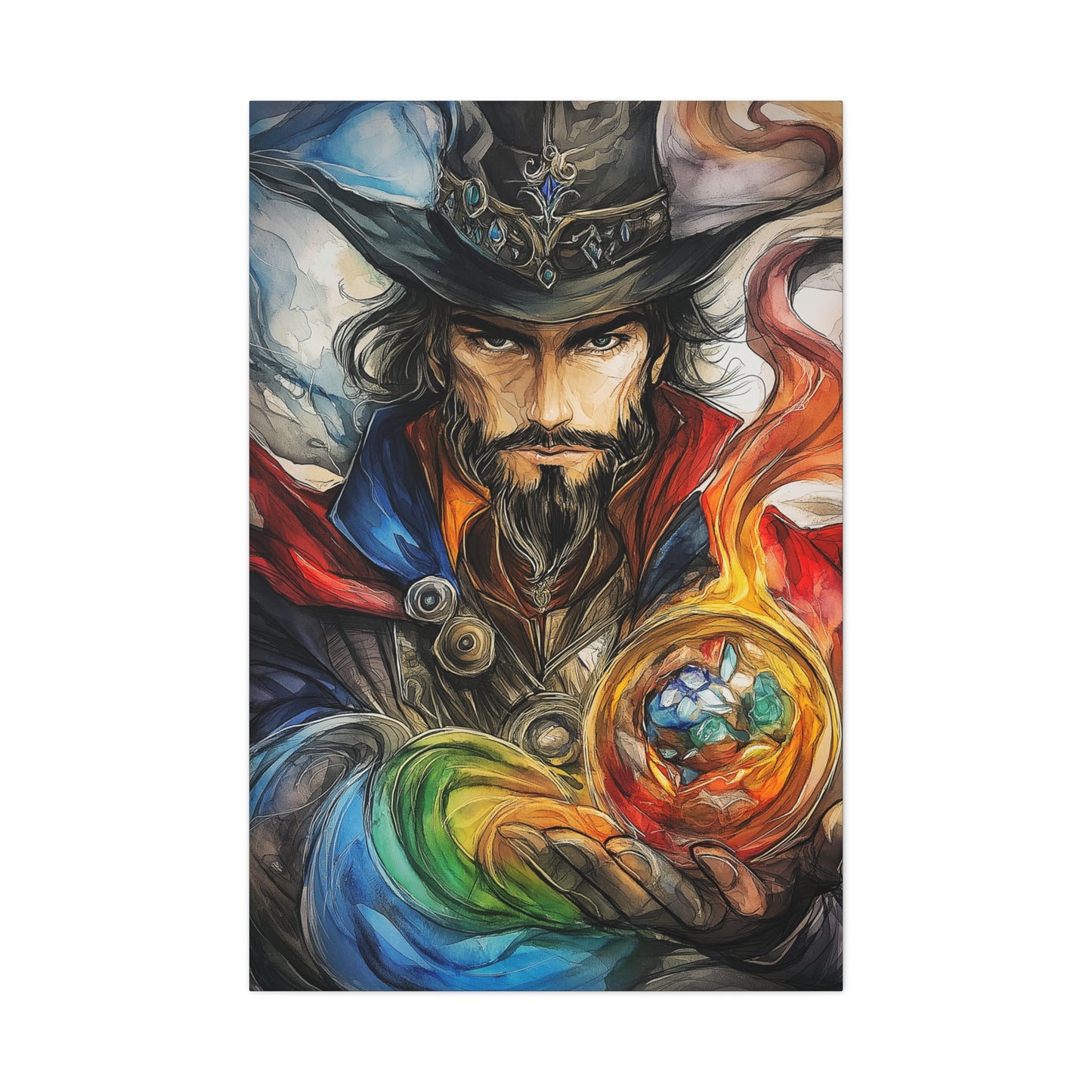 Mystical Wizard Canvas Art - Fantasy Home Decor for Magic Lovers