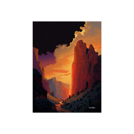 Magic Canyon Giclee Fine Art Poster — Dramatic Desert Landscape Wall Art