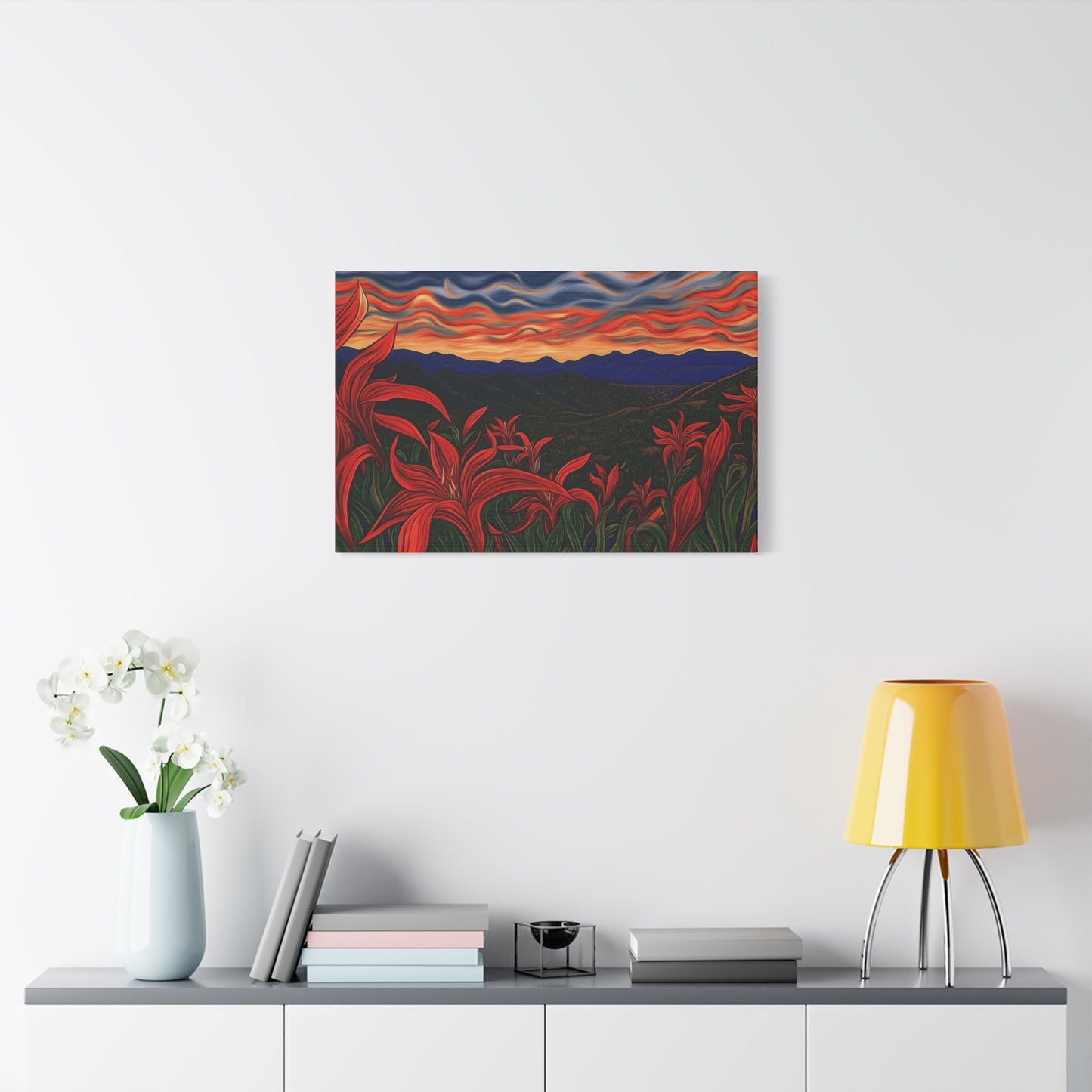 Canvas Print SF Day Lillies at Sunset