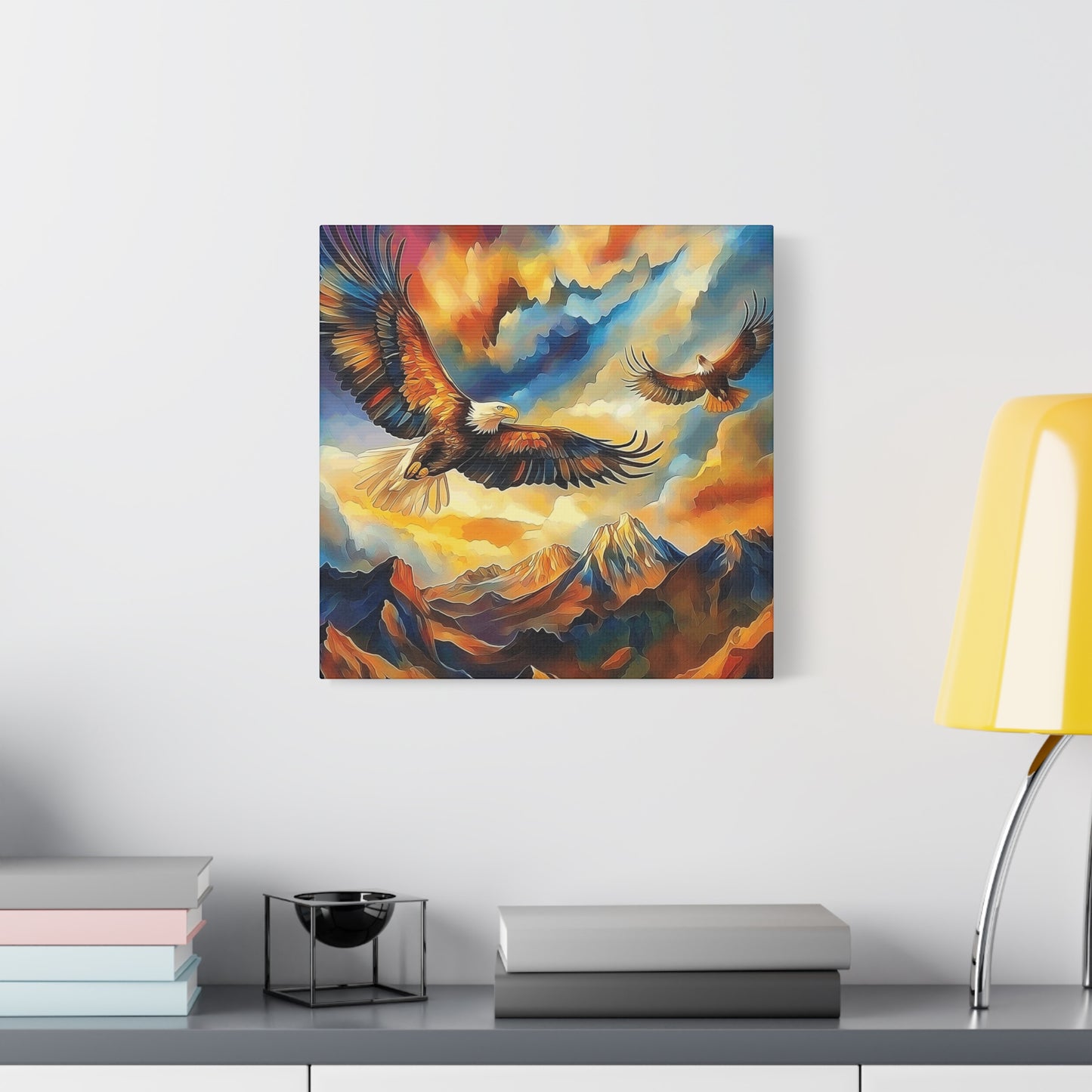 Majestic Eagle Canvas Art – Vibrant Stretched Wall Decor for Nature Lovers