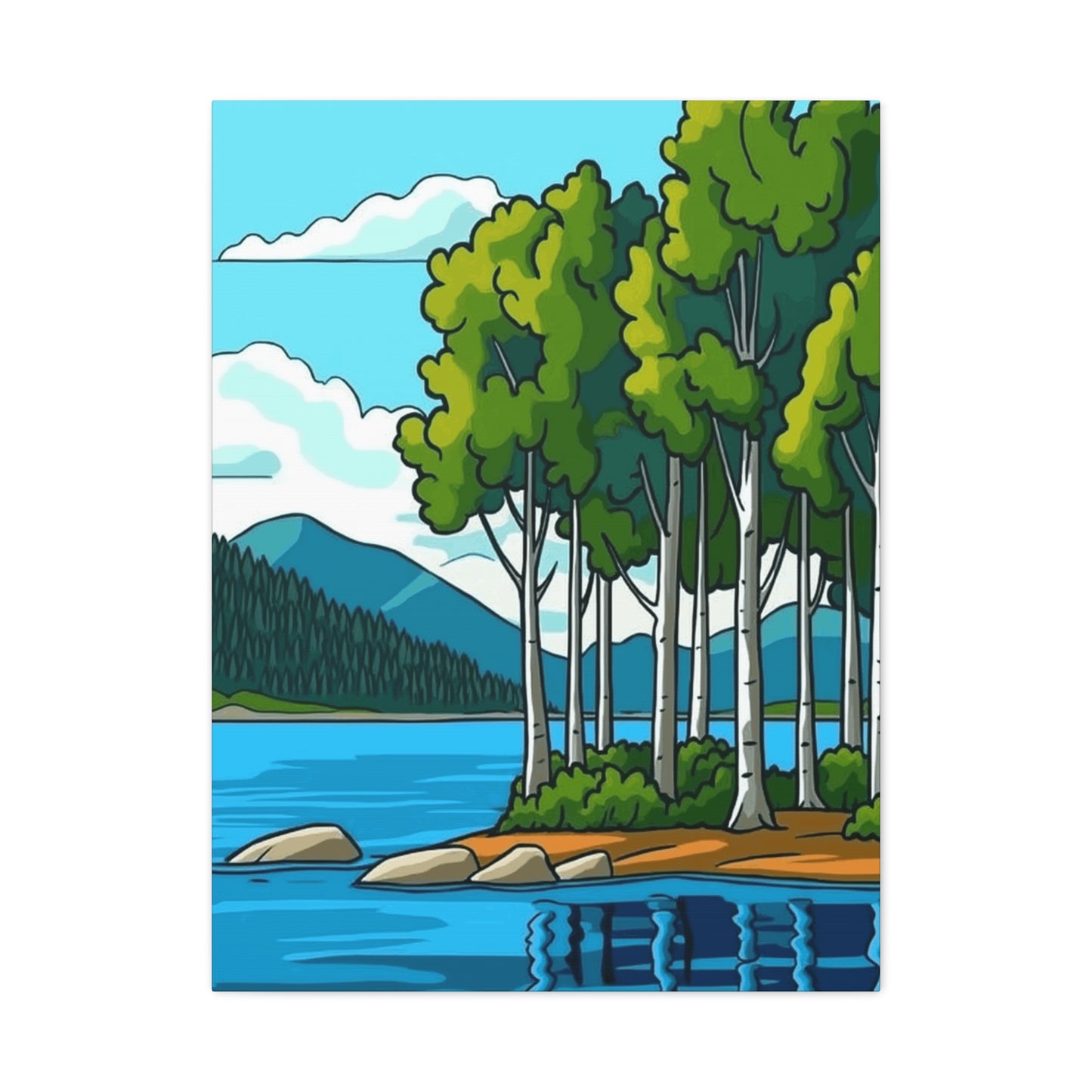 Canvas Print - Bold Mountain Lake