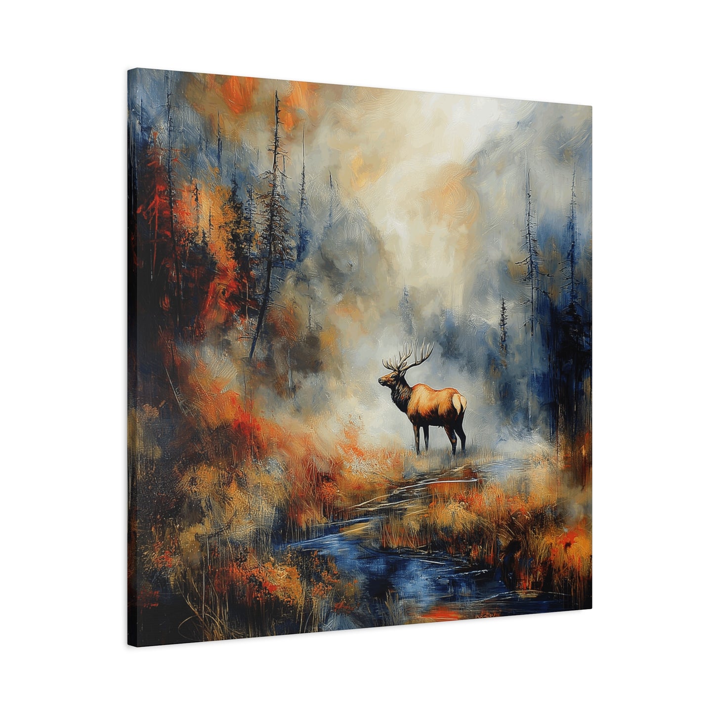Majestic Elk Canvas Art - Nature Wall Decor for Outdoor Enthusiasts