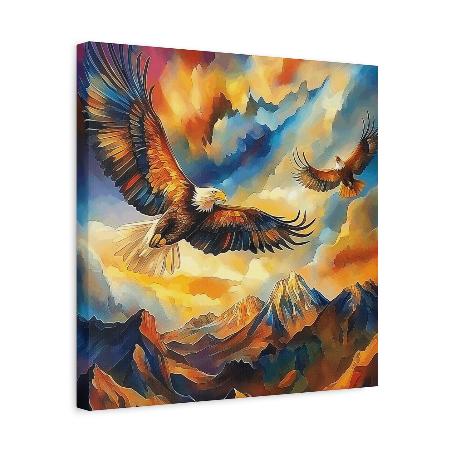 Majestic Eagle Canvas Art – Vibrant Stretched Wall Decor for Nature Lovers